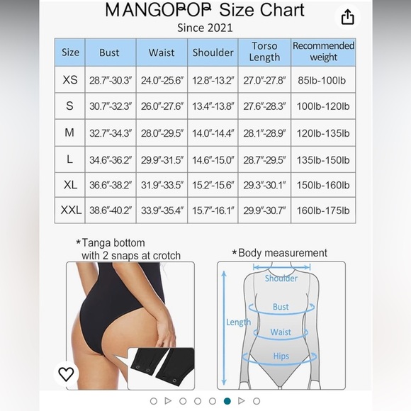 NWT‎ MANGOPOP Women's Square Neck Bodysuit Short Sleeve - Picture 5 of 9